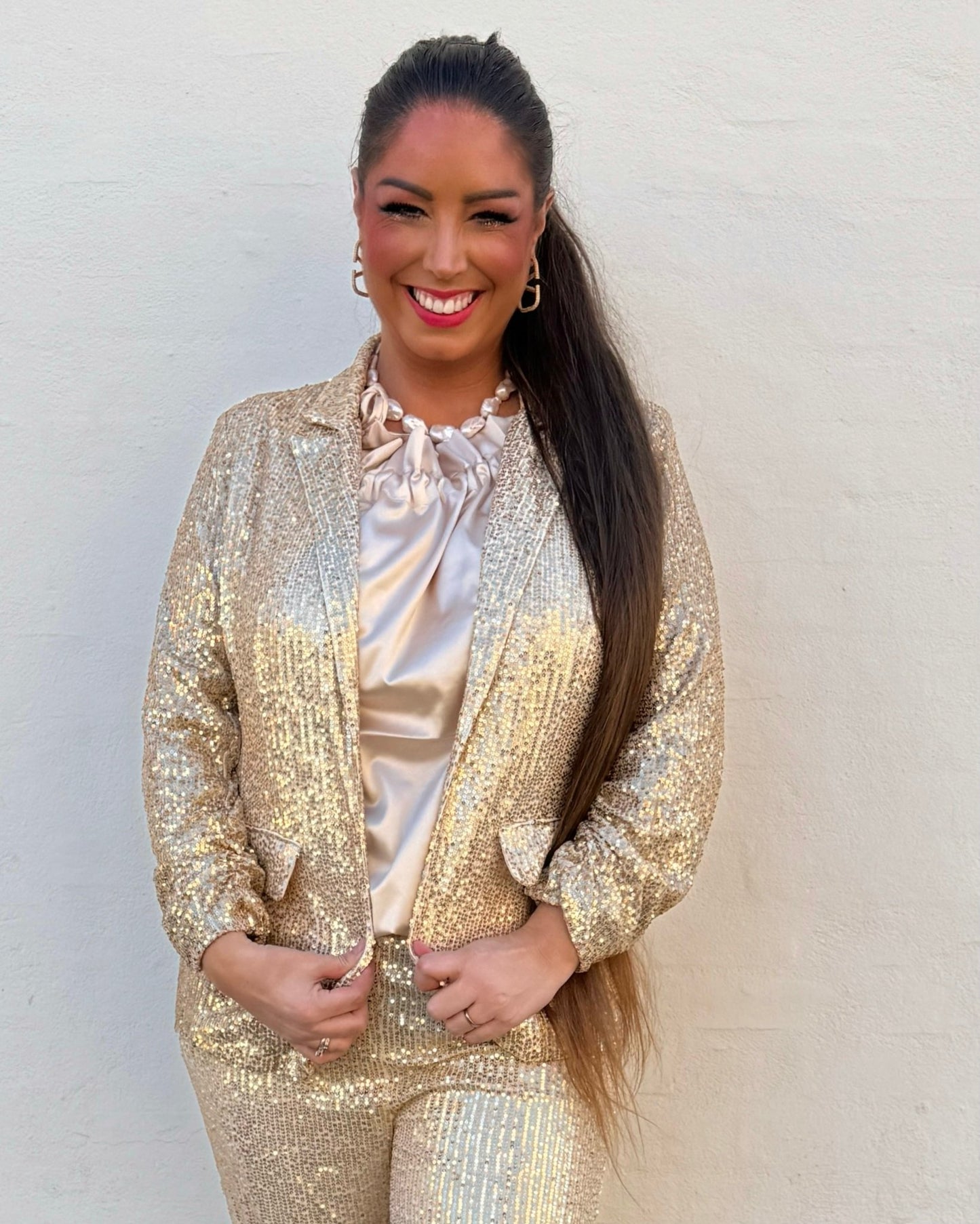 Blazer i guld pailletter - Staun Denmark - Til hverdag og fest