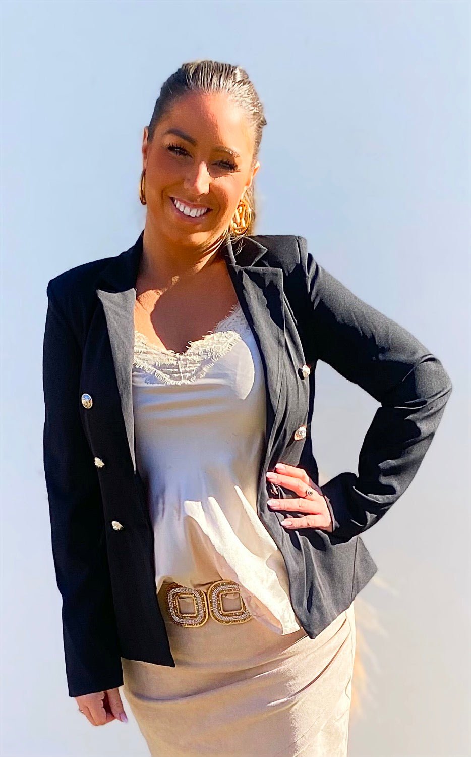 Blazer jakke i sort m. knapper - Staun Denmark - Til hverdag og fest