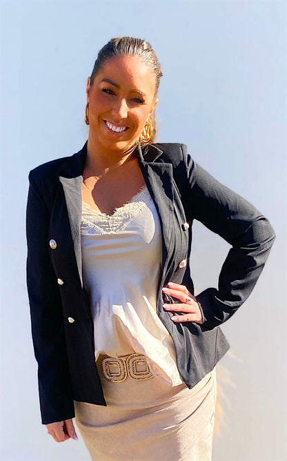 Blazer jakke i sort m. knapper - Staun Denmark - Til hverdag og fest