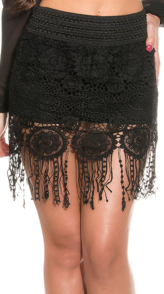 Blonde shorts med frynser i sort - Staun Denmark - Til hverdag og fest