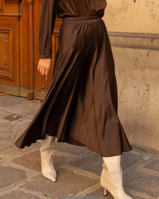 Brun satin nederdel fra Staun Denmark - Staun Denmark - Til hverdag og fest