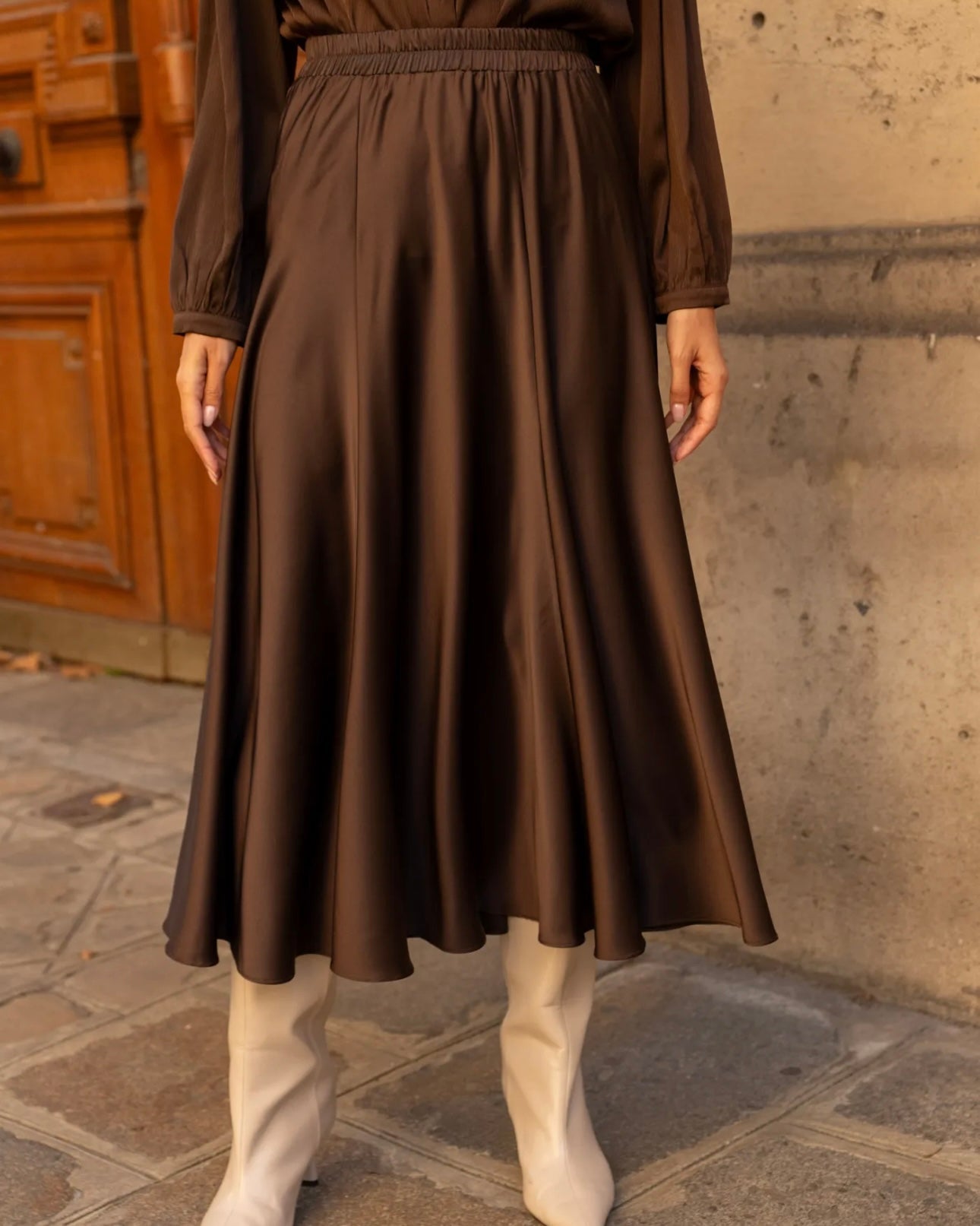 Brun satin nederdel fra Staun Denmark - Staun Denmark - Til hverdag og fest