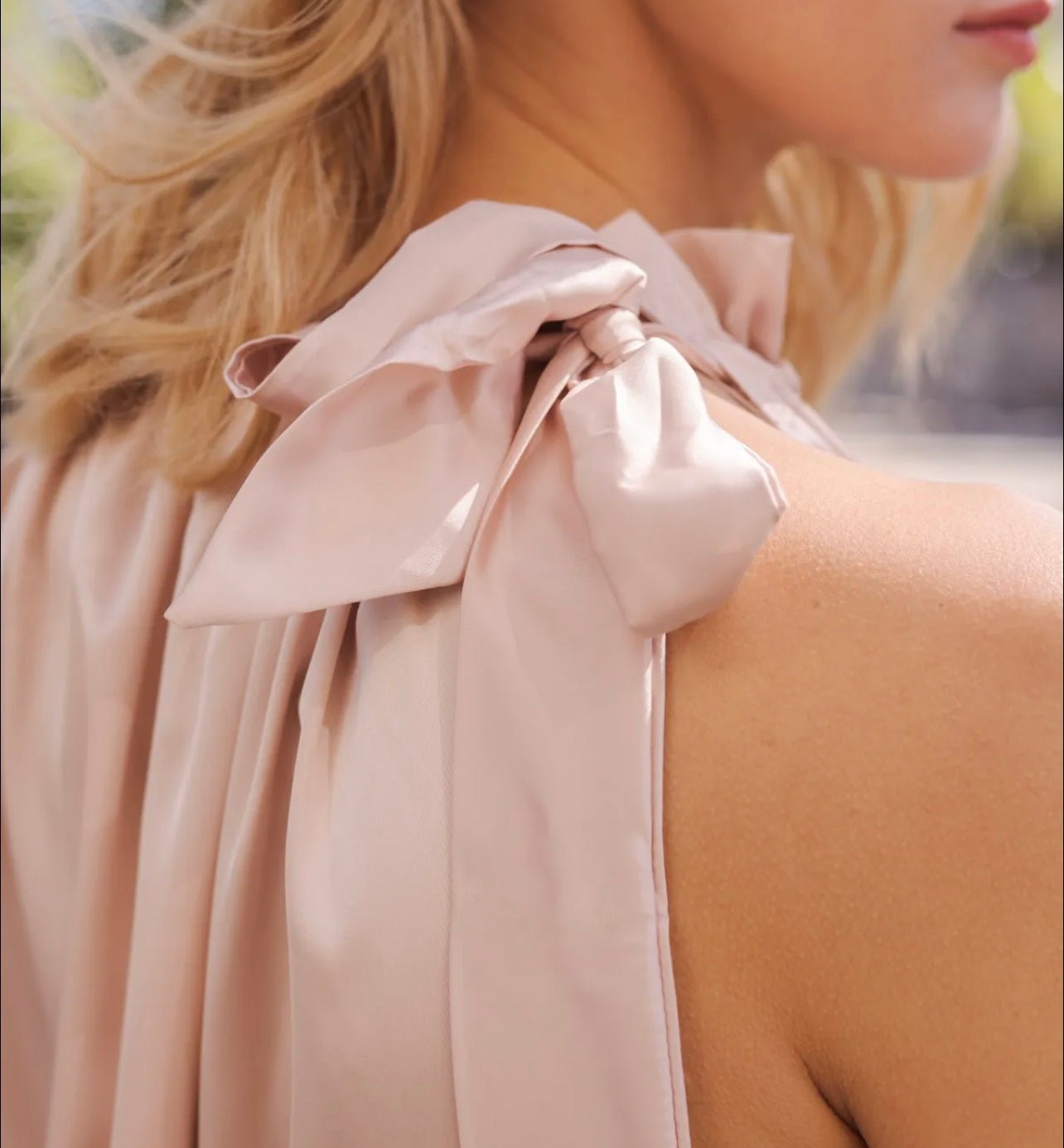 Butterfly top i satin - powder rosa - Staun Denmark - Til hverdag og fest