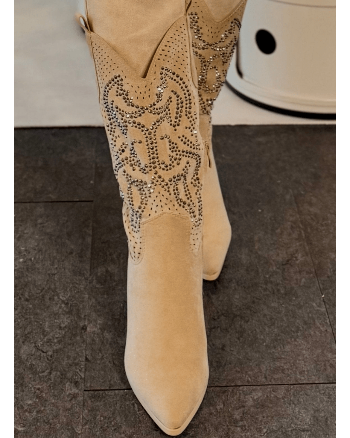 Cowboy støvler med glitter i beige fra Staun Denmark - Staun Denmark - Til hverdag og fest