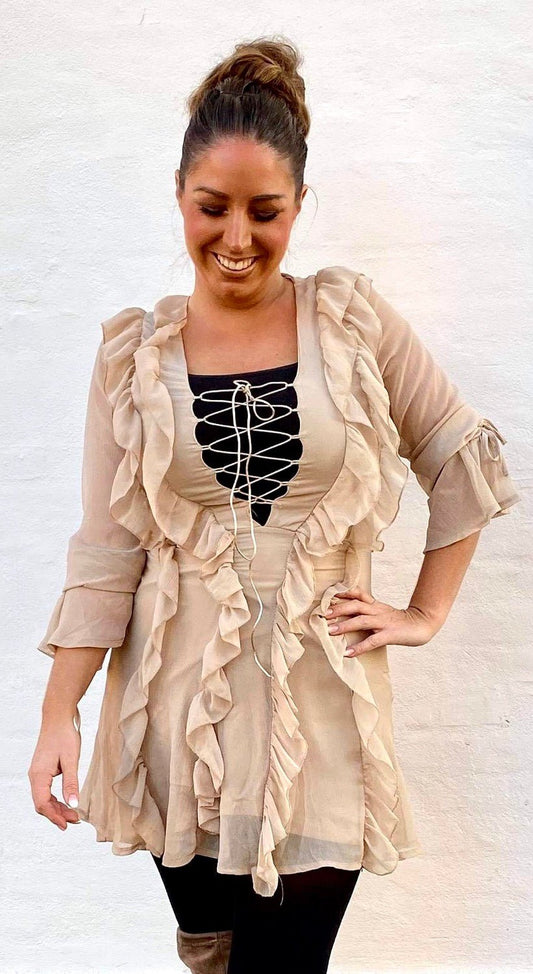 Flæser kjole i beige - Staun Denmark - Til hverdag og fest