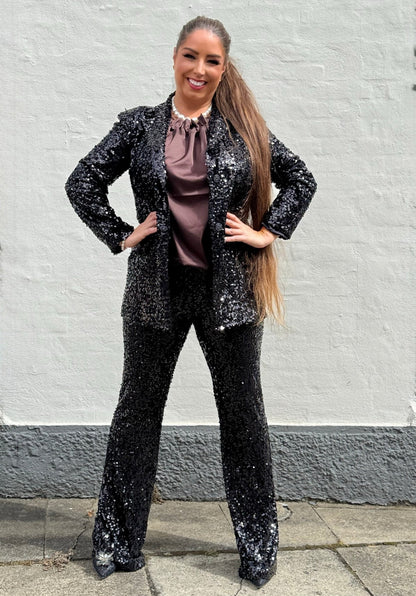 Habit bukser med pailetter i sort - AYA - Staun Denmark - Til hverdag og fest