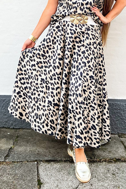 Leopard nederdel i beige fra Divaz.dk - Staun Denmark - Til hverdag og fest