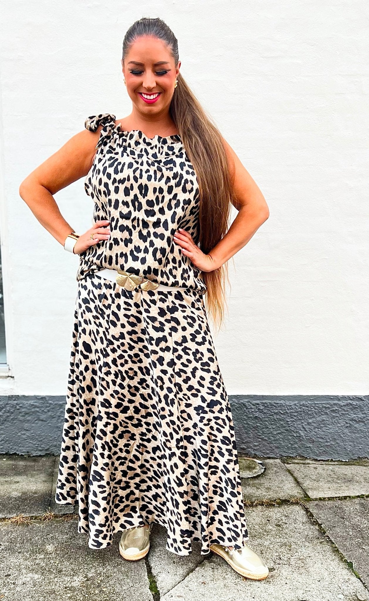 Leopard nederdel i beige fra Divaz.dk - Staun Denmark - Til hverdag og fest