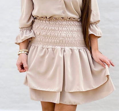 Lulu layer nederdel - beige - Staun Denmark - Til hverdag og fest