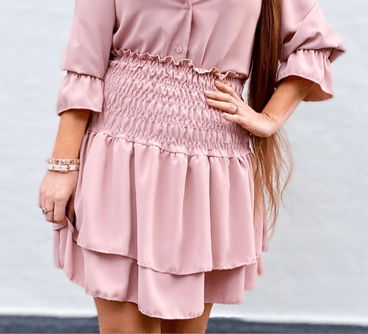 Lulu layer nederdel - rosa - Staun Denmark - Til hverdag og fest