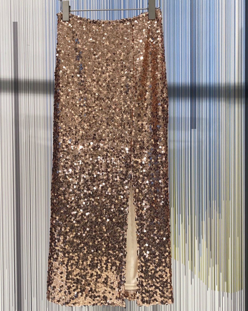 Nederdel pailetter i mørke rosegold - Staun Denmark - Til hverdag og fest