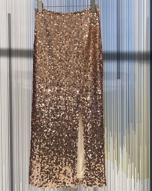 Nederdel pailetter i mørke rosegold - Staun Denmark - Til hverdag og fest