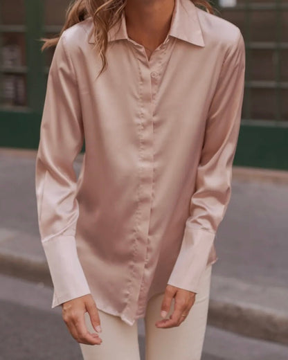 Satin skjorte - rosa - Staun Denmark - Til hverdag og fest