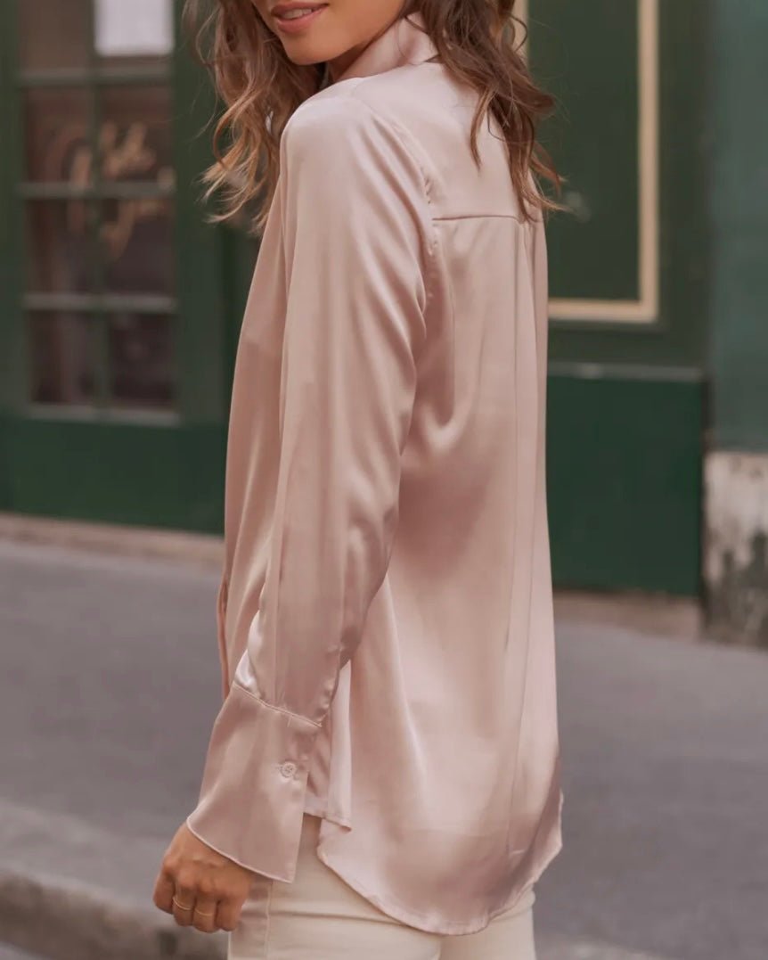 Satin skjorte - rosa - Staun Denmark - Til hverdag og fest