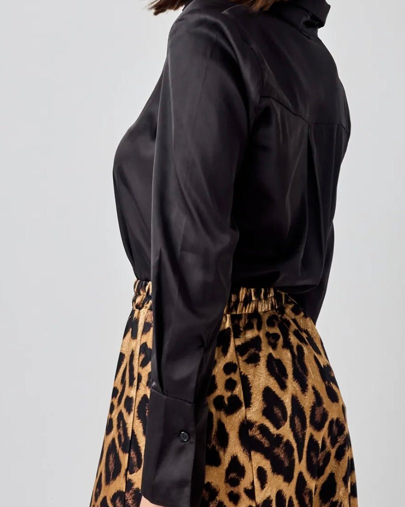 Satin skjorte - sort - Staun Denmark - Til hverdag og fest