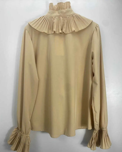 Skjorte med flæser - beige - Staun Denmark - Til hverdag og fest