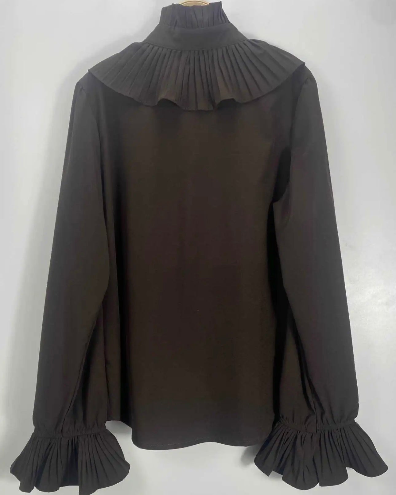 Skjorte med flæser - brun - Staun Denmark - Til hverdag og fest