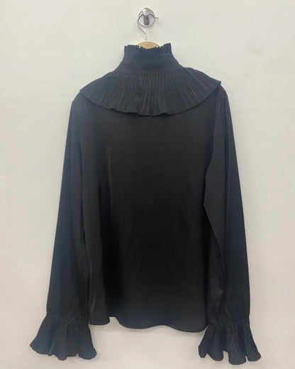 Skjorte med flæser - sort - Staun Denmark - Til hverdag og fest