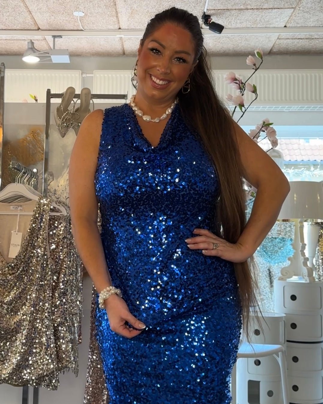 Staun fall Glitter top i blå - Staun Denmark - Til hverdag og fest