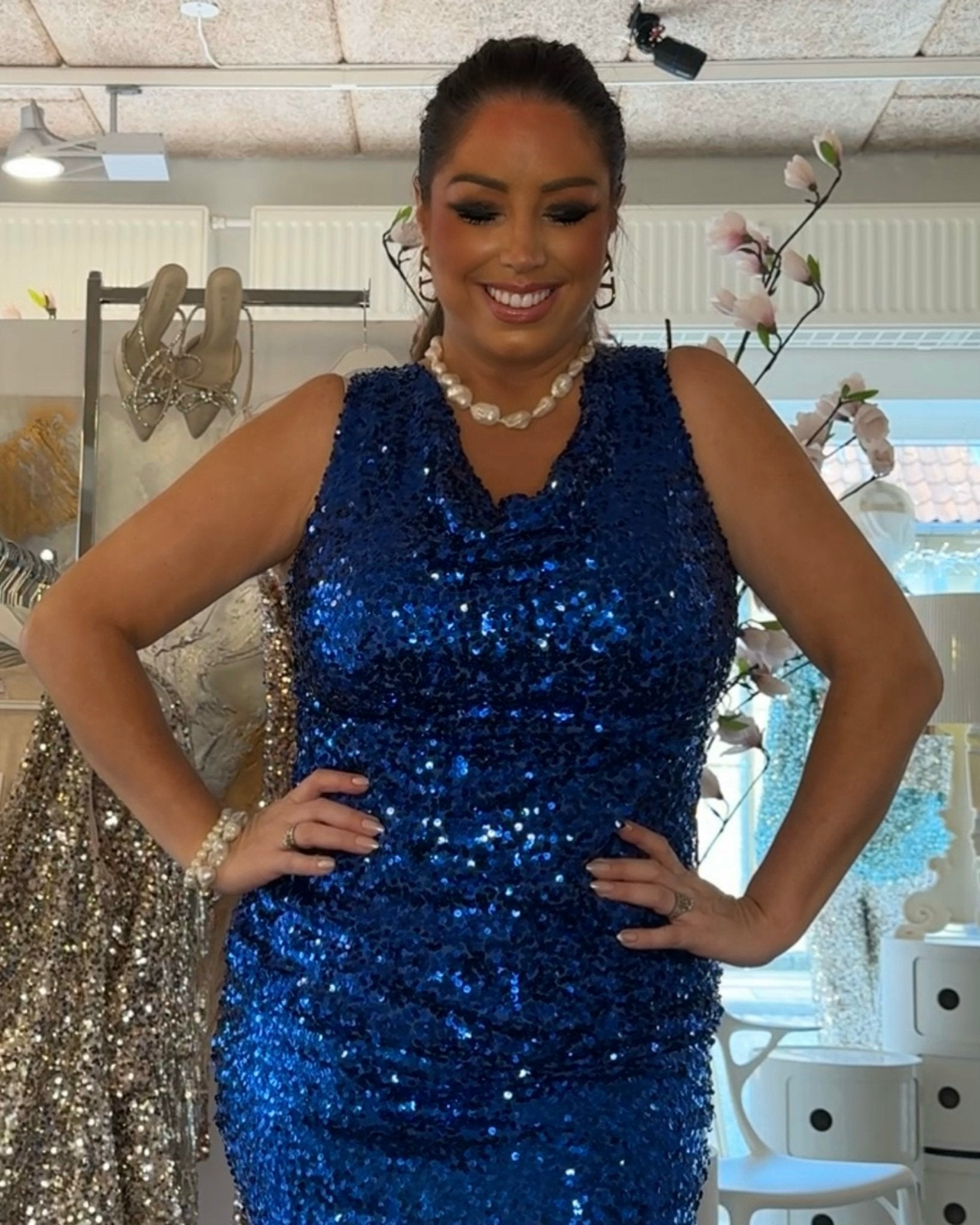 Staun fall Glitter top i blå - Staun Denmark - Til hverdag og fest