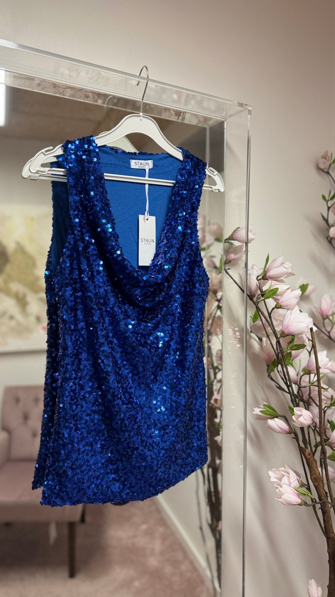 Staun fall Glitter top i blå - Staun Denmark - Til hverdag og fest
