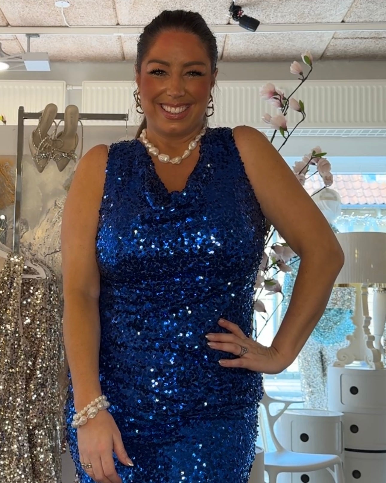 Staun fall Glitter top i blå - Staun Denmark - Til hverdag og fest