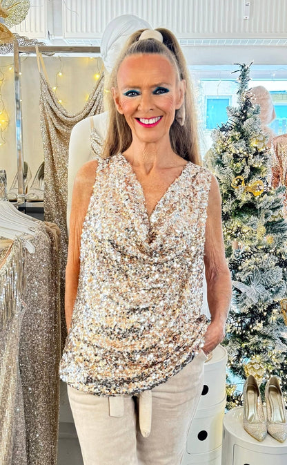 Staun fall Glitter top i guld look - Staun Denmark - Til hverdag og fest