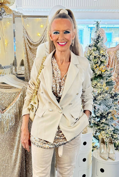Staun fall Glitter top i guld look - Staun Denmark - Til hverdag og fest