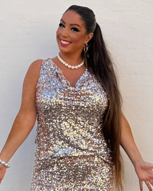Staun fall Glitter top i rosegold (str. 36-46) - Staun Denmark - Til hverdag og fest