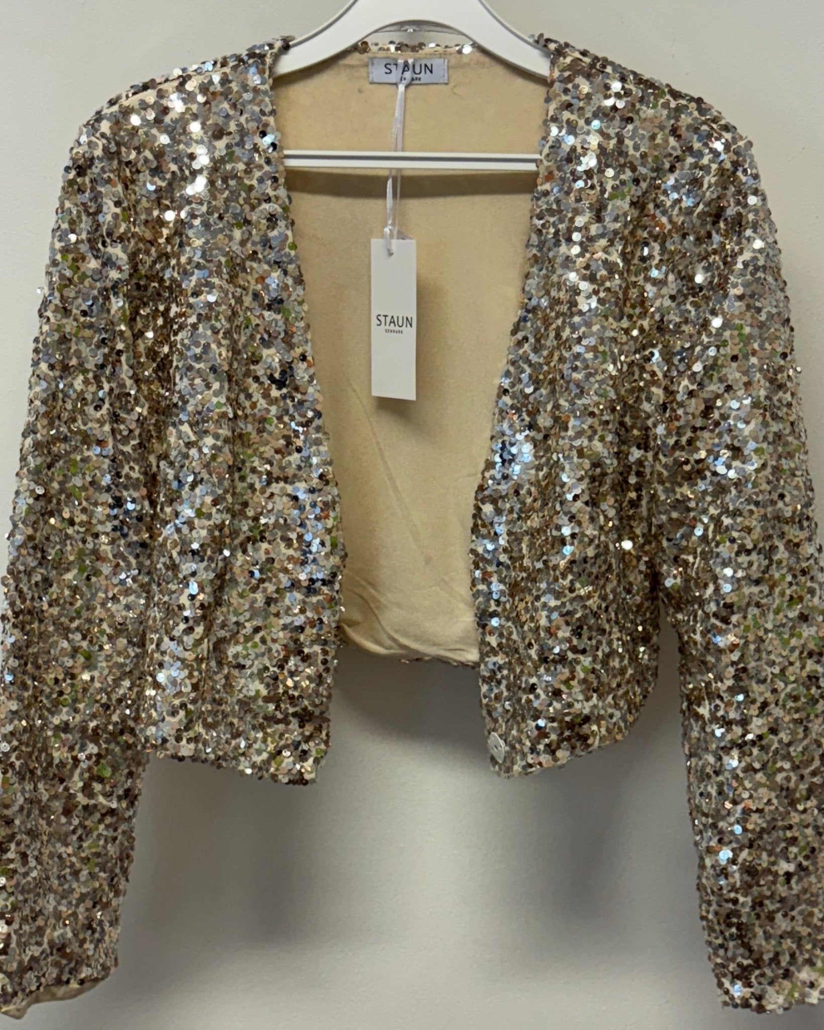 Staun Glitter bolero jakke i guld look (34-42) - Staun Denmark - Til hverdag og fest