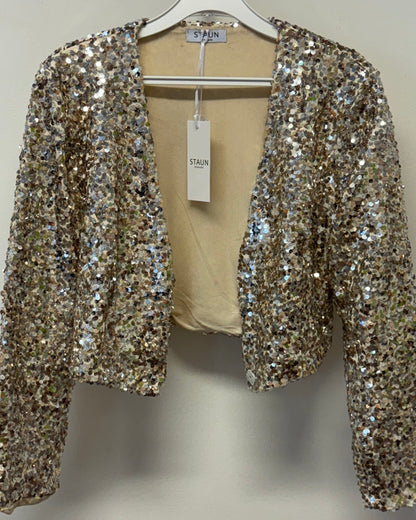 Staun Glitter bolero jakke i guld look (34-42) - Staun Denmark - Til hverdag og fest