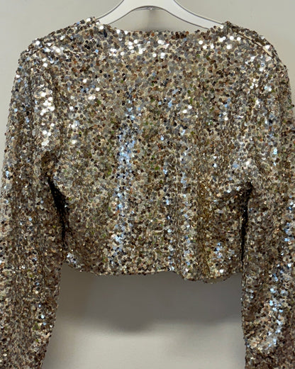 Staun Glitter bolero jakke i guld look (34-42) - Staun Denmark - Til hverdag og fest