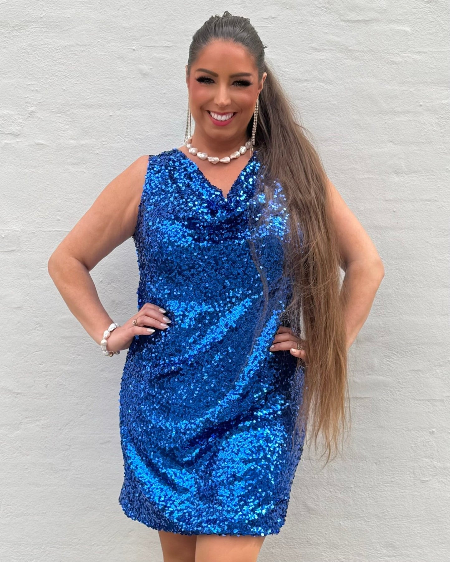 Staun glitter fall kjole - Cobolt blå - Staun Denmark - Til hverdag og fest