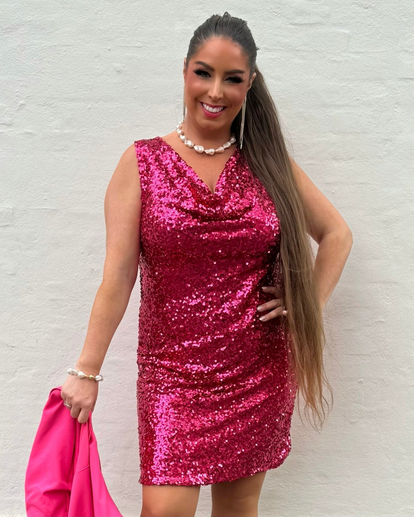 Staun glitter fall kjole - pink - Staun Denmark - Til hverdag og fest