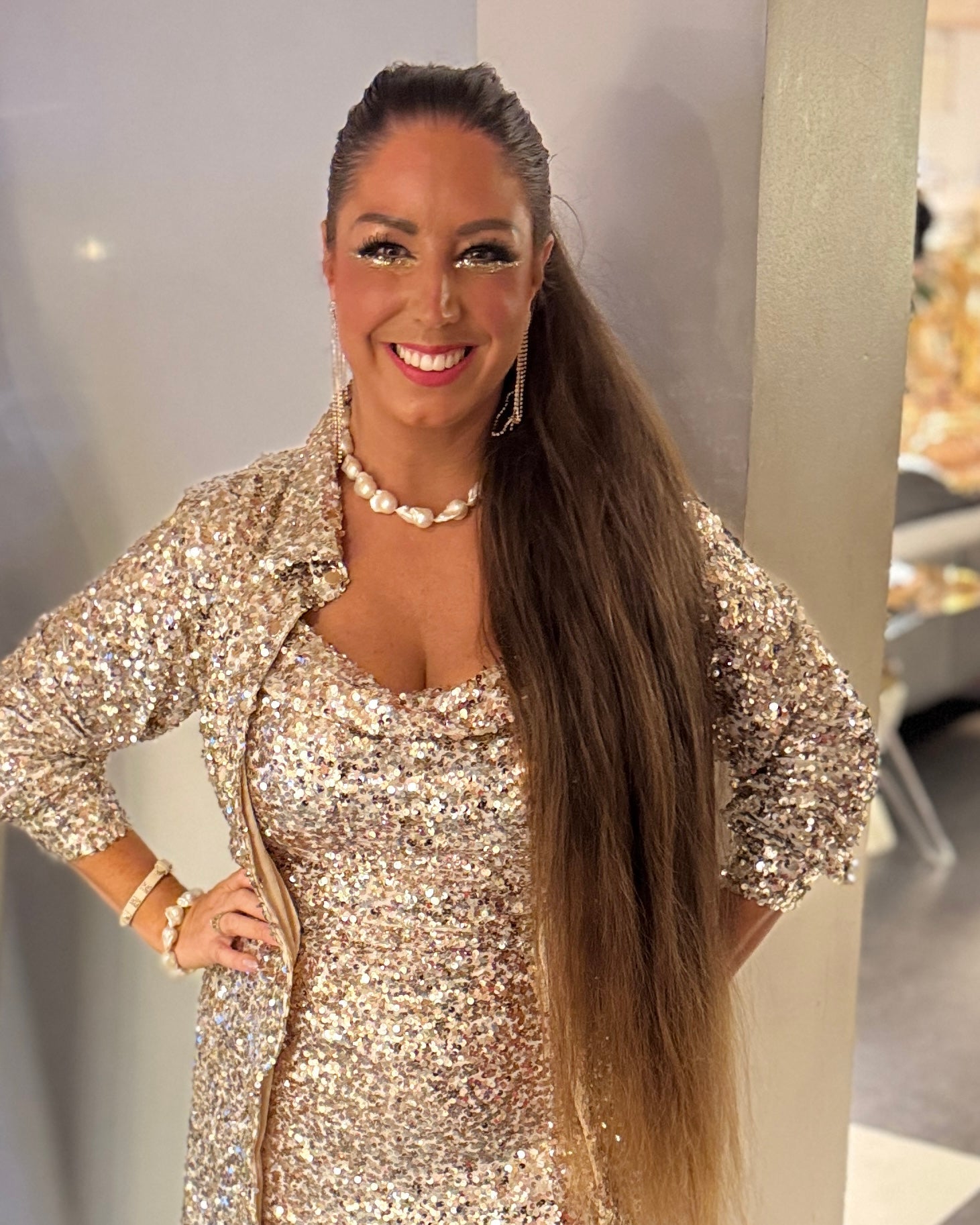 Staun glitter kjole - guld - Staun Denmark - Til hverdag og fest