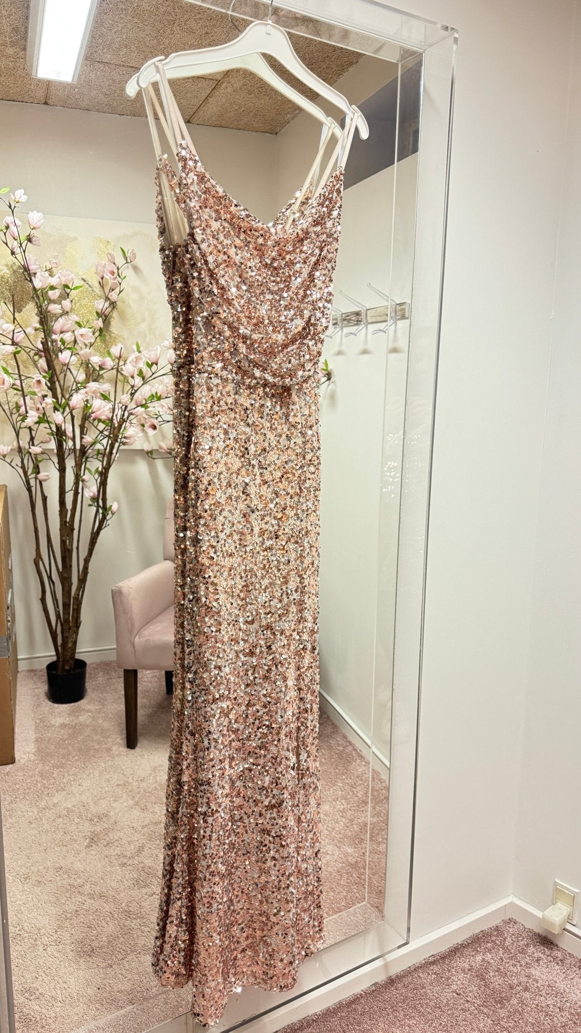 Staun glitter kjole - rosegold - Staun Denmark - Til hverdag og fest