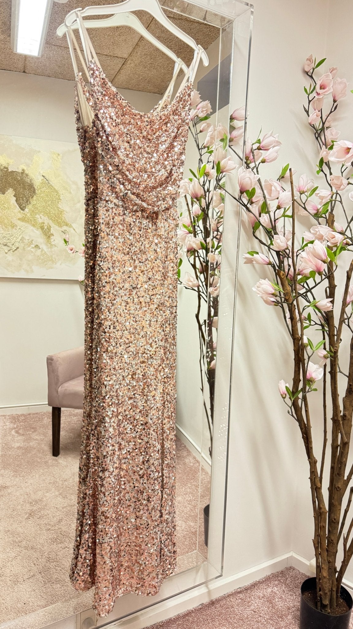 Staun glitter kjole - rosegold - Staun Denmark - Til hverdag og fest