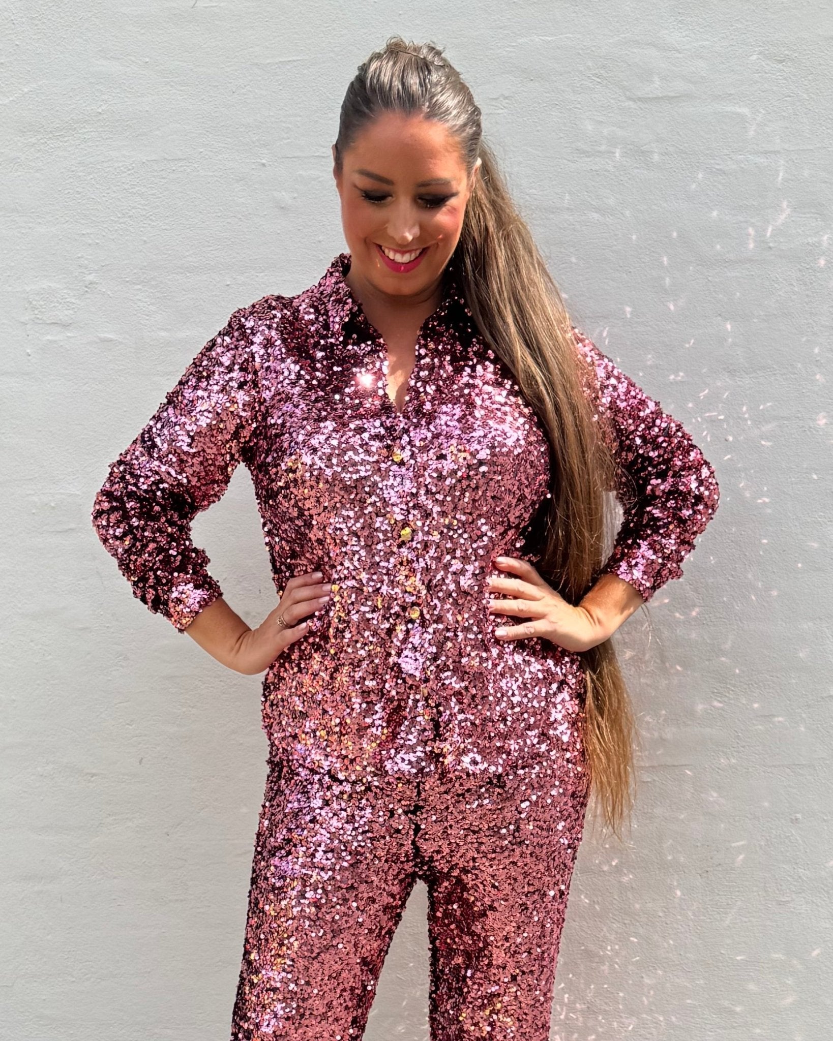 Staun Glitter skjorte i rosa pink - Staun Denmark - Til hverdag og fest
