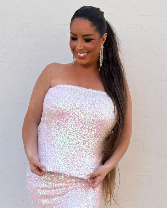 Staun glitter tube top - baby rosa - Staun Denmark - Til hverdag og fest