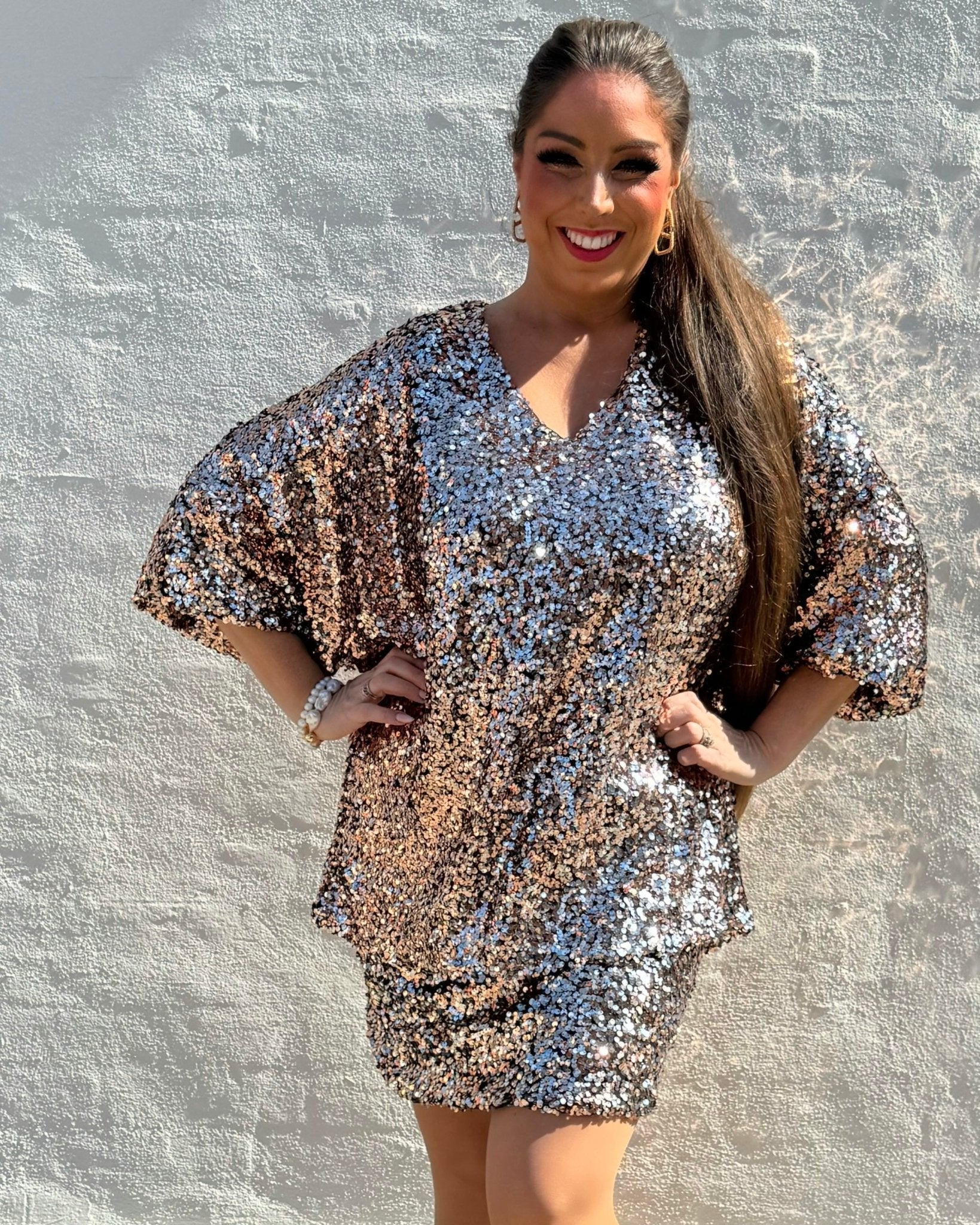 Staun glitter tunika i sort og rosegold - Staun Denmark - Til hverdag og fest
