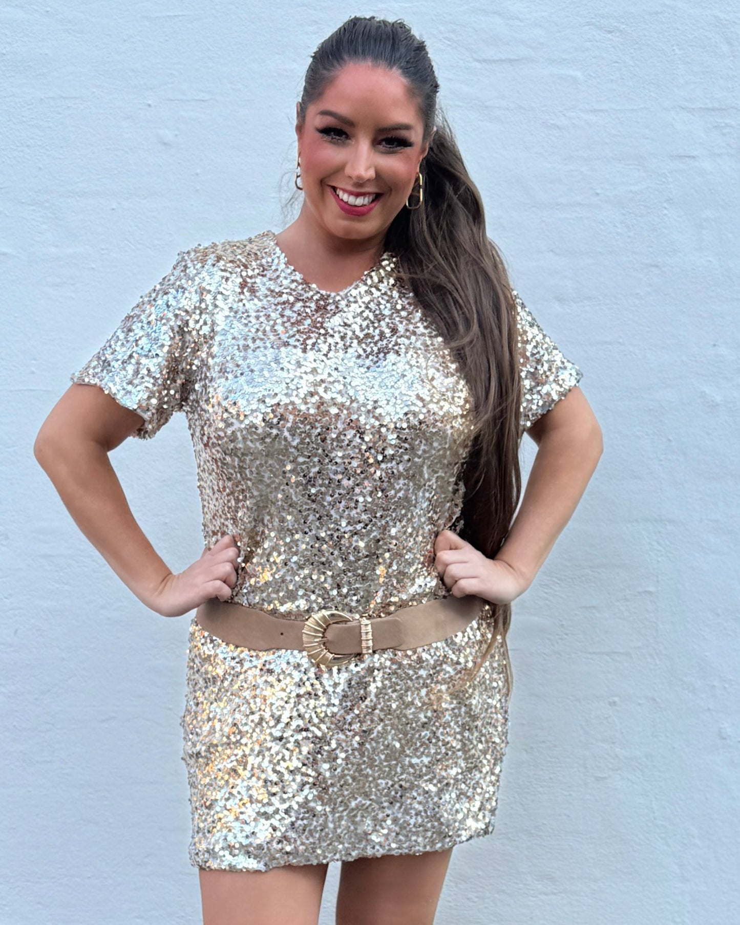 Staun glitter tunika kjole - guld - Staun Denmark - Til hverdag og fest