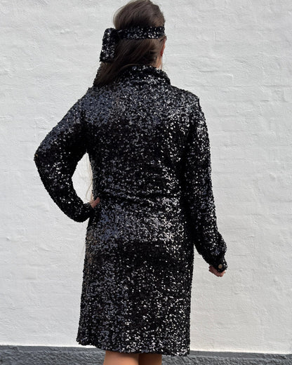 Staun kimono kjole i sort glitter - Staun Denmark - Til hverdag og fest