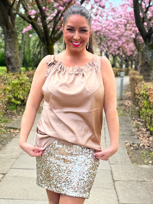 Staun Nederdel i guld look (36 - 44) - Staun Denmark - Til hverdag og fest