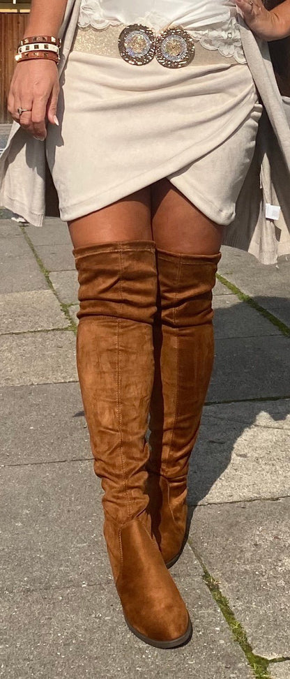 Suede nederdel - beige - Staun Denmark - Til hverdag og fest