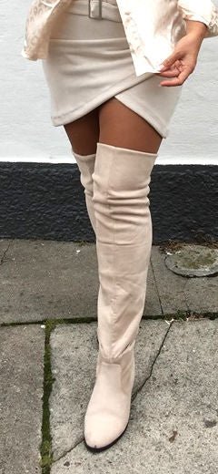 Suede nederdel - beige - Staun Denmark - Til hverdag og fest