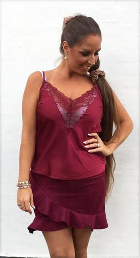 Top med dyb blonde - bourdeaux - Staun Denmark - Til hverdag og fest